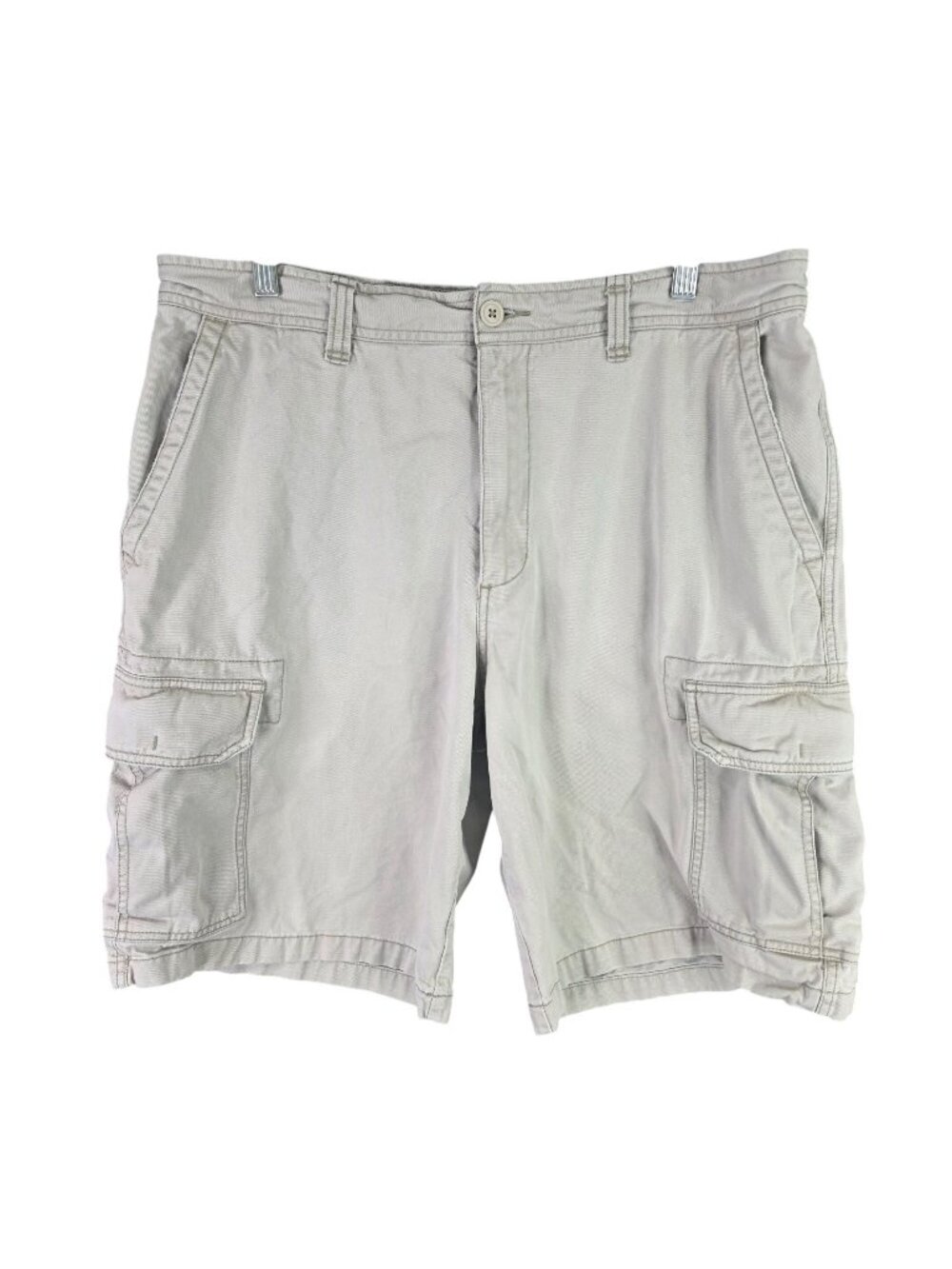 Mens Old Navy Khaki Cargo Shorts 100% Cotton 11" Inseam Heavyweight Size 36